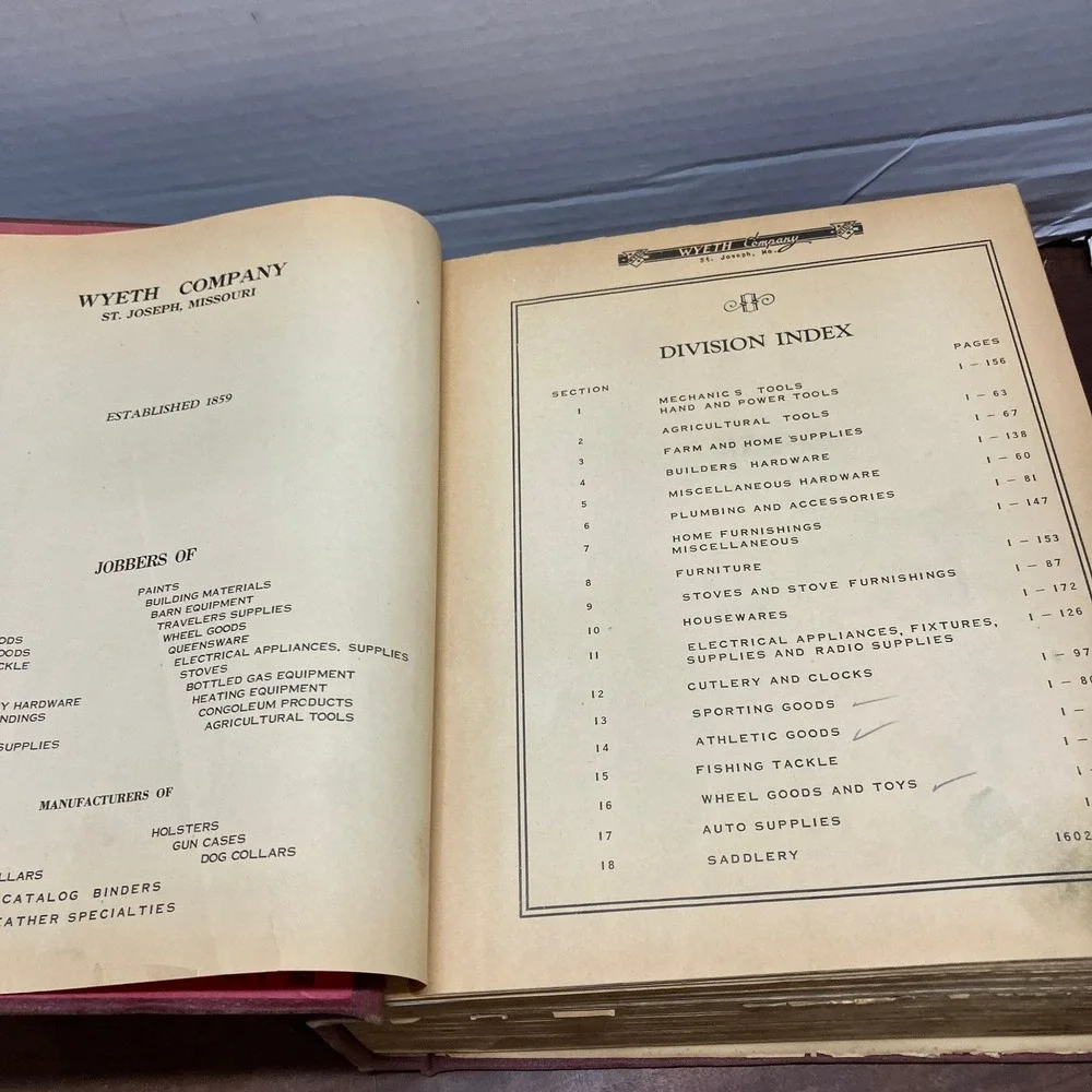 Wyeth Company General Catalog 1953 Industrial Hardware Tools Furniture 1602pg